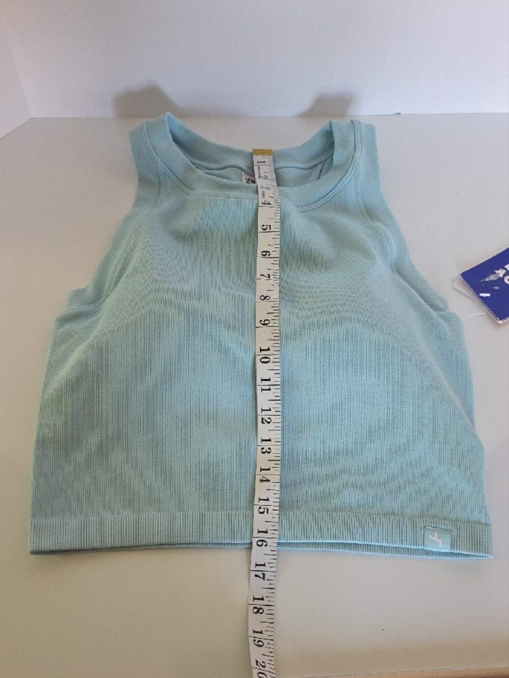 JoyLab Cool Blue Ribbed Crop Tank - Picture 8 of 10